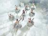 Dansers van Het Nationale Ballet in zilverwitte tutu’s als sneeuwvlokken in een betoverende winterscène uit Notenkraker & Muizenkoning.